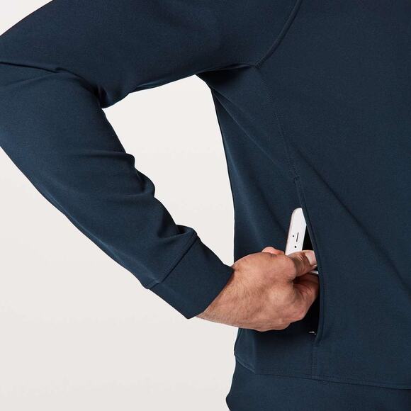 Lululemon Mens Lululemon Sojourn Track Jacket True Navy Size Small EUC Zip Front - Picture 4 of 15